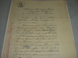 CERTIFICATO RILASCIATO DALLA BASILICA S.GIOVANNI IN PERSICETO 1896 SU CARTA BOLLATA C.50 - Fiscale Zegels