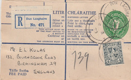 IRLANDE  ENTIER POSTAL AVEC COMPLEMENT D'AFFRANCHISSEMENT  RECOMMANDE - Storia Postale