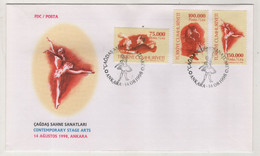 TURKEY,TURKEI,TURQUIE ,CONTEMPORARY STAGE ARTS ,1998 FDC - Storia Postale