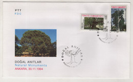 TURKEY,TURKEI,TURQUIE ,NATURAL MONUMENTS ,1994 FDC - Covers & Documents