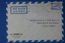 Q24 FINLANDE BELLE LETTRE 1959 HELSINSKI POUR ST FELIX FRANCE+ SURCHARGE + AFFRANCHISSEMENT PLAISANT - Lettres & Documents