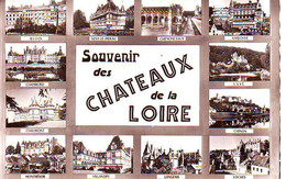 SOUVENIR DES CHATEAU DE LA LOIRE - CARTE MULTIVUES - Carte Noir Et Blanc - Pays De La Loire