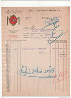 32 AUCH FACTURE IZ- DA  Essences à Patisseries Sucre  ETAB. P. DAGUIN & Cie  1931 -- R9 Gers - Alimentaire