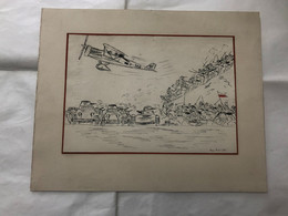 WW2 DISEGNO A CHINA.?PROPAGANDA TERZO REICH CAVALLERIA FIRMATO..... - Andere Pläne