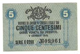 Italia - 5 Centesimi 1918 Occupazione Del Veneto - Ocupación Austriaca De Venecia