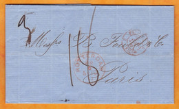1861 - Folded Letter With Correspondence In French From ROTTERDAM To PARIS, France - Tax 18 - Entrée Par Valenciennes - Marcofilia