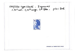 LIBERTE  -  N°2318/23xx - 3 Epreuves ( Neufs Sans Charnieres ) Voir Scan - Unused Stamps