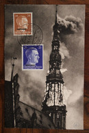 Cpa AK 1942 Ostland Deutsche Dienstpost RIGA St Petrikirche Von Bolschewiken Angezündete Reich Lettonie Lettland - Besetzungen 1938-45