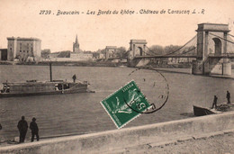 Beaucaire (Gard) Les Bords Du Rhône, Château De Tarascon Et Le Pont Suspendu - Carte L.R. N° 2739 - Beaucaire