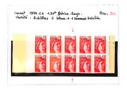 SABINE -  Carnet 1974 C4 -Variété 2 Chiffres 1 Blancs Plus 1 Balafrée - Unused Stamps