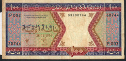 MAURITANIA P4a 100 OUGUIYA 28.11.1974      F-VF   NO P.h. - Mauritanien