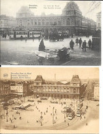 2 X CPA/PK  - BRUXELLES    -   Gare Du Nord - Spoorwegen, Stations