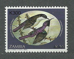 Zambia, 2002 (#1387a), Surcharged, Violet Backed Sunbird, Aves, Oiseaux, Uccelli, Vogel, Pássaros, Ptaki - 1v - Sonstige