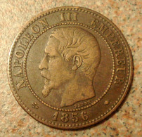 France - 2 Centimes Napoléon 1856 MA Marseille Pièce De Monnaie Bronze - B. 2 Centimes
