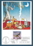 USA / Australien 1988  Mi.Nr. 1963 , Happy Bicentenary - Maximum Card - Joint Issue With Australia 26 January 1988 - Maximumkarten (MC)