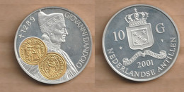 ANTILLAS HOLANDESAS 10 Gulden - Beatrix (Dandolo Ducato D'oro) 2001 Silver (.925) • 31.1035 G • ⌀ 40 Mm KM# 53 - Nederlandse Antillen