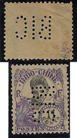French Indochina Stamp Issued In 1922 Perfin BIC From Banque De L'Indo Chine From Bank Of Indo China - Usati