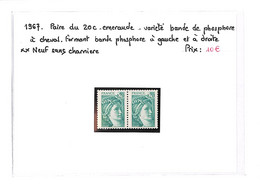 SABINE - N° 1967 Xx  - Paire Avec Variété Bande De Phosphore A Cheval-( Neuf Sans Charniere)-voir Scan - Unused Stamps