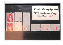 SABINE - N° 2063 Xx  - 5 Paires Avec N° Rouge Au Verso -roulette-( Neuf Sans Charniere)-voir Scan - Ungebraucht