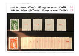 SABINE - N° 1981Aa  - N° Rouge Au Verso 1fr Vert Ou N° 1981Ba 1.20fr Rouge - L'unité - ( Neuf Sans Charniere)-voir Scan - Neufs