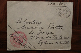 France 1915 Inspection Permanente Des Militaires En Sursis Adressée à St Genis Des Fontaines à Me La Comtesse Cover - Guerra De 1914-18