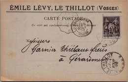 88 LE THILLOT - Emile Lévy Année 1892  - Entiers Postaux - Le Thillot