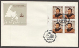 1983   Sir Humphrey Gilbert, Map Of Newfoundland  Sc 995  UL Plate Block - 1981-1990