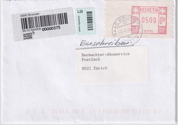 Freistempelmarke Auf R-Brief Gelaufen Am 3.2.2001 Von Brunnen Nach Zürich - Francobolli Da Distributore