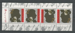 Israel 1991 Mozart Bicentenary Strip From Booklet Y.T. 1148 ** - Nuovi (con Tab)
