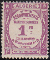 Algeria 1926-27 MH Sc #J16 1fr Postage Due - Segnatasse