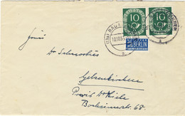 ALLEMAGNE / DEUTSCHLAND - 1953 Posthorn 10pf Waager. Paar & Berlin Notopfer 2pf Mi.128x2 & 6Z Umschlag Aus Bad Kissingen - Briefe U. Dokumente