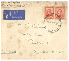 (OO 4) New Zealand Ship RMS Wanganella) Cover Posted To Australia (1939) - Brieven En Documenten