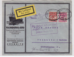 Danzig FLP-R-Brief Mit MIF Und Selt.Oval-Stempel "Zoppot" Klasse Illustriert Mit Schöner Vignette Nach Chemnitz - Lettres & Documents