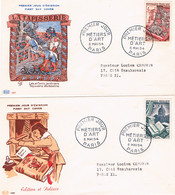 FRANCE F.D.C  Série N° 970 à 974 .P.J 06.05.1954.Paris - 1950-1959