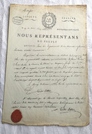 Manuscrit XVIIIe Sceau Rouge 1793 Terreur Révolution Française ROCHEFORT Représentants Du Peuple Saint Sauvant La Plaine - Manuscripts