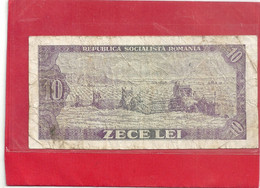 BANCA NATIONALA A REPUBLICII SOCIALISTE ROMANIA . 10 LEI . Issue 1966  . N° 697179 . BILLET USITE - 2 SCANES - Roumanie