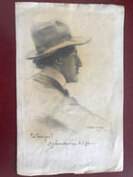 Estampe Portrait De Tranchant Par Alphée Alphaeus Philemon Cole, Peintre Américain - Estampas & Grabados