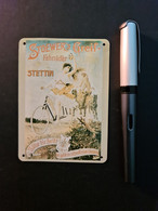 1 Mini-Blechreklameschild Stoewer's Greif-Fahrräder Stettin (neu) - Placas En Aluminio (desde 1961)