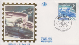Enveloppe  FDC   1er  Jour   MONACO   Jeux   Olympiques   D' ALBERTVILLE    1992 - Hiver 1992: Albertville