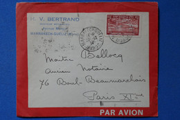 Q26 MAROC  BELLE LETTRE 1934 PAR AVION  MARRAKECH  POUR PARIS  + AFFRANCH. INTERESSANT - Lettres & Documents