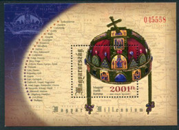 HUNGARY 2001 Millennium.: St. Stephen's Crown Block MNH / **.  Michel Block 264 - Neufs