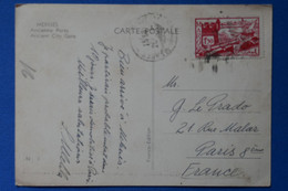 Q26 MAROC BELLE CARTE 1934  PORTE MEKNES POUR PARIS + AFFRANCH. INTERESSANT - Storia Postale