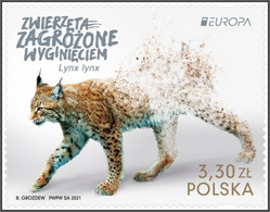 Poland 2021 Europa - Endangered Animals, Lynx, Wild Animal, Species, Forest, Big Cat, Environment /  MNH** New!!! - Ungebraucht