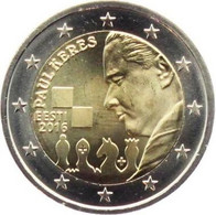 2 € Commemorativi Estonia 2016 - “100° Anniv. Nascita Paul Keres” - Estonie