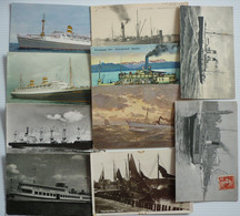 LOT 10 STEAMERS , OLD POSTCARDS - Paquebote