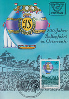 Carte  Maximum  1er  Jour   AUTRICHE   Bicentenaire    Ballons  En  Autriche   1984 - Cartas Máxima