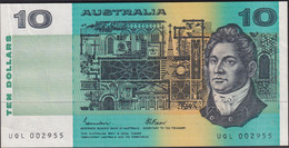 AUSTRALIA 1985 $10 Banknote Johnstone/Fraser Almost Uncirculated UQL 002955 - 1974-94 Australia Reserve Bank (papier)