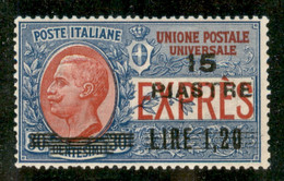 Uffici Postali All'Estero - Levante - Costantinopoli - 1922 - 15 Piastre Su 1,20 Lire Su 30 Cent Espressi (1) - Gomma In - Sonstige & Ohne Zuordnung