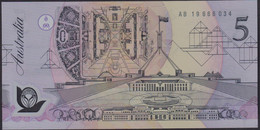 AUSTRALIA 1992 $5 Banknote Fraser/Cole Uncirculated AB 19666034 Last Prefix - 1992-2001 (kunststoffgeldscheine)