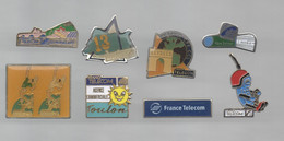 PINS PIN'S  464 FRANCE TELECOM TOULON CGT TENNIS ELYSEES PROVENCE   LOT 8 PINS - Montgolfières